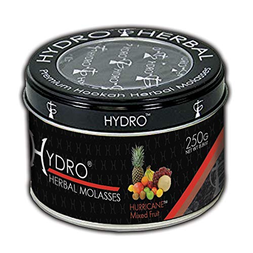 Hydro Herbal Hookah Shisha 250g Can - Hurricane - Mixed Fruit - [Premium Flavor - Tobacco Free, Nicotine Free] Hurricane