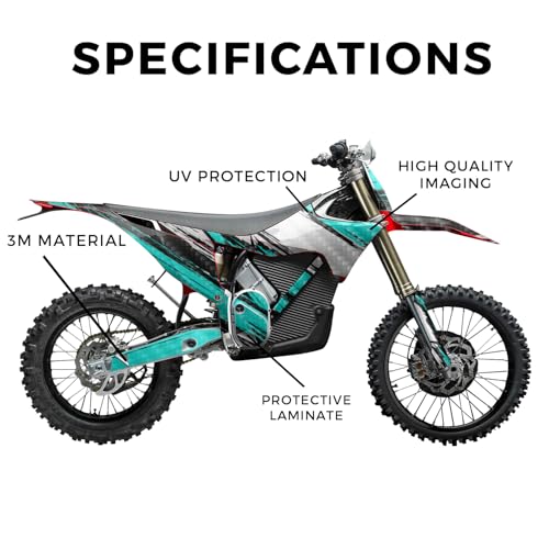 Image of Carbon Fiber Stark Varg MX 2023-2025 Graphics Kit Wrap - Grunge Stripe Cyan - Varg MX Skin - Premium 3M Vinyl Protective Wrap Decal Cover - Easy to Apply | Crafted in The USA by MightySkins