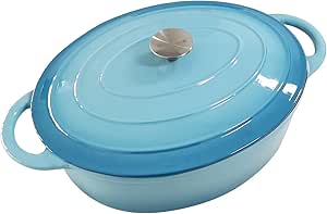 Enameled Cast Iron Oval Dutch Oven 7 qt with Lid