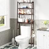 AMBIRD Over The Toilet Storage,Bamboo 4-Tier Over The Toilet Ladder Shelf,Adjustable Bathroom Organi