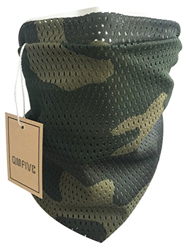 Táctica Bufanda Camuflaje, QMFIVE Hombres y mujeres Unisex Tocado militar multiusos Estilo Tocado Bufanda para campo militar Actividades al aire libre (Woodland Camo)