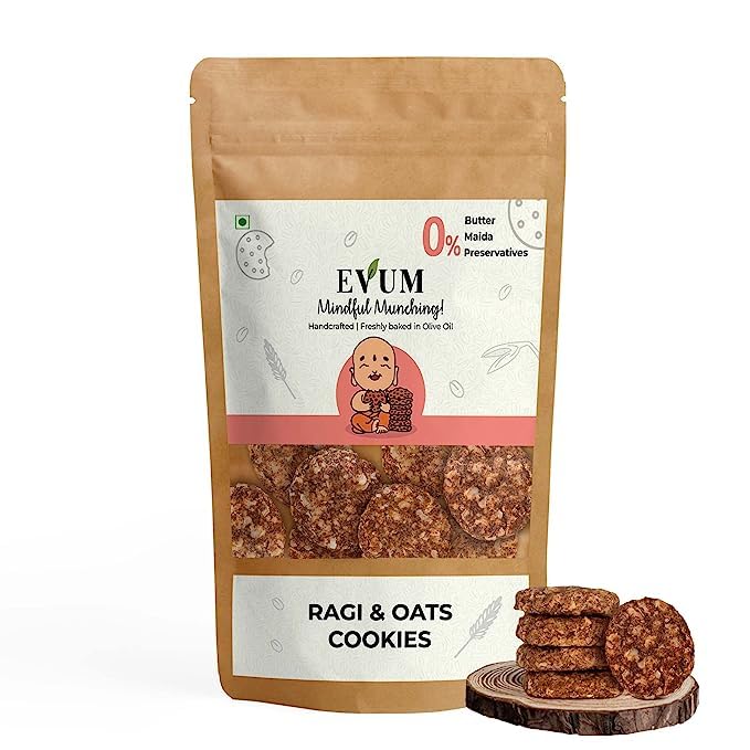 Evum Handmade Premium Ragi & Oat Cookies (500GM) | Healthy & Tasty Guilt free Snacks | Freshly Baked Delicious & Crunchy Oats Cookies/Biscuits | No Maida | No Butter | No Refined Sugar (B0CH9TCBX9) Amazon Price History, Amazon Price Tracker