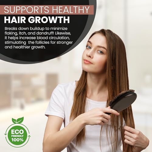 Since 1869 Hand Made In Germany - Nylon and 100% First Cut Boar Bristle Brush Suitable For Normal to Thick Hair - Gently Detangles, No Pulling or Split Ends - Softens Improves Texture, (Medium) - Image 5