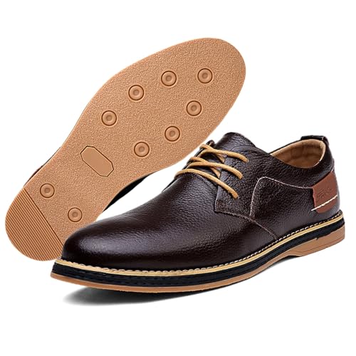 Image of Men's Dress Shoes Genuine Cow Leather Oxfords Business Casual Shoes