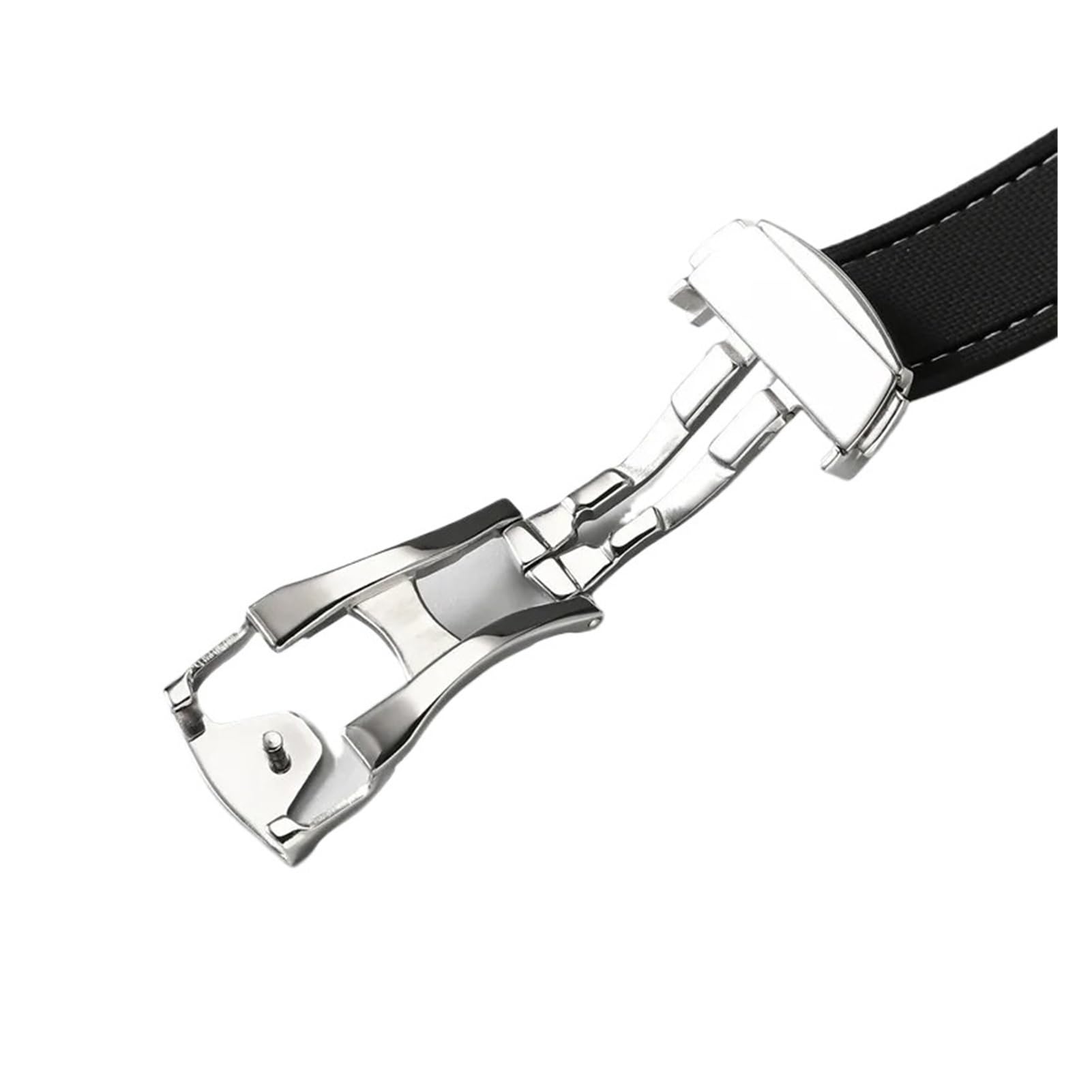 Correa de caucho fluorado compatible con Omega Seamaster 20 mm 21 mm 22 mm Hebilla plegable compatible con Speedmaster Correa de reloj de buceo de liberación rápida compatible con Rolex