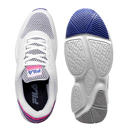 Tênis Extra Jog, Fila, Feminino, Branco/Azul/Rosa Pink, 34