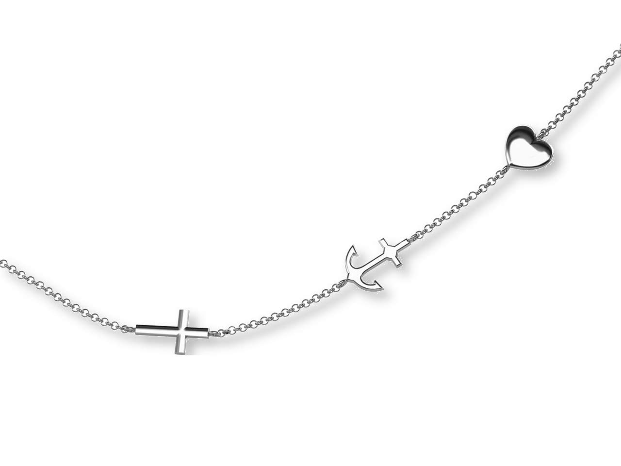 fish Kinderkette Aus Sterling Silber Mit Kreuz Anker Herz Anhänger Für Mädchen Und Jungen