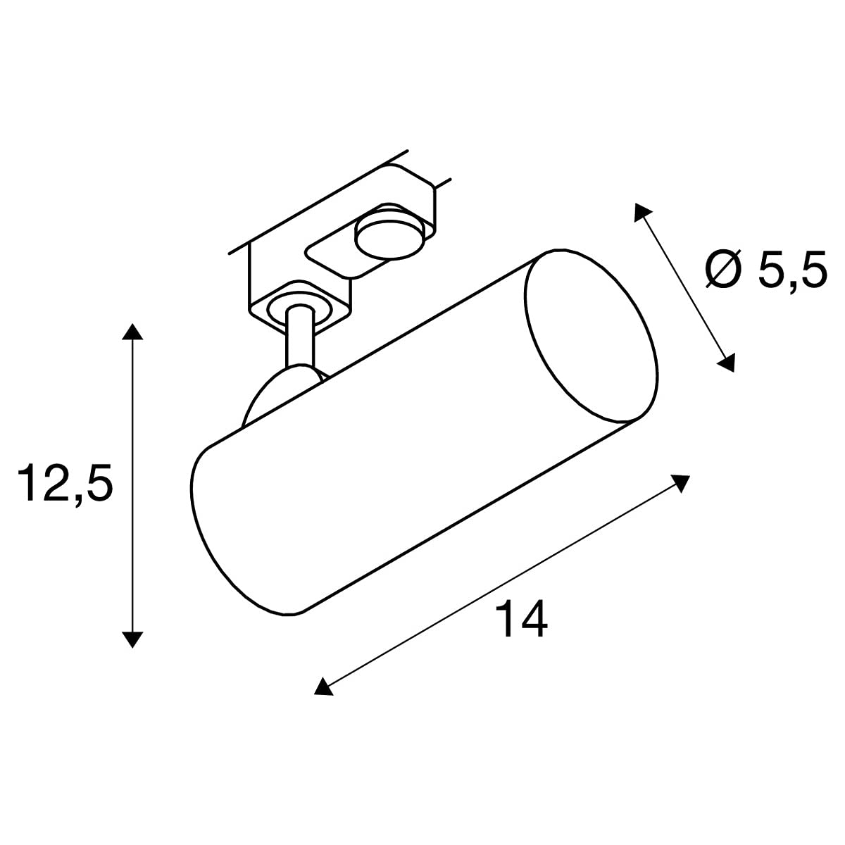 SLV luminaria para sistema trifásico HELIA 50 / proyector led trifásico, foco, proyector de techo, luminaria de techo, sistema de carril, iluminación de interior / 3000 K 11 W 750 lm negro 35 grados