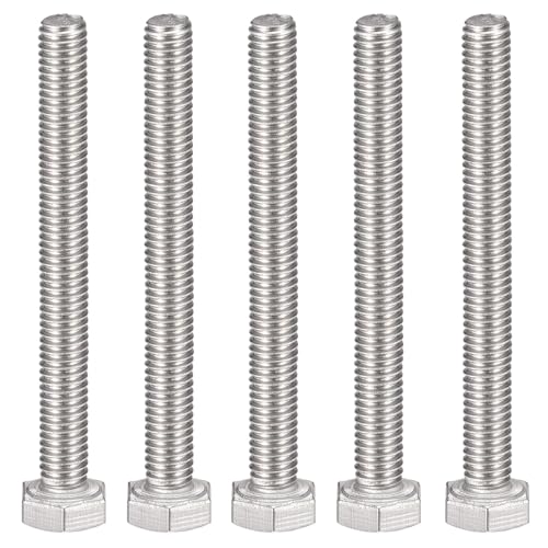 Image of MroMax 5Pcs M6-1 Hex Bolts, M6 x 65mm Hex Head Screws Bolts | 304 Stainless Steel 18-8, Fully Threaded, External Hex Drive, for Motor Base and Mechanical Connection