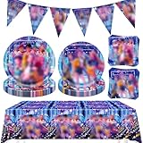 42 Pezzi pop Decorazioni Festa di Compleanno, Set di Stoviglie per Feste di Compleanno a T...