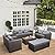 Valita 7 Pieces Patio Furniture Set,9-Seats Outdoor Wicker Sectional Sofa Brown Rattan Modular Patio Conversation Chair Set with Storage Table,Washable Cushions(Grey)