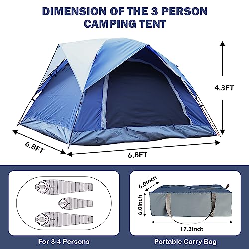 Carpa pequeña tipo cúpula para 3 personas, impermeable miniatura 5