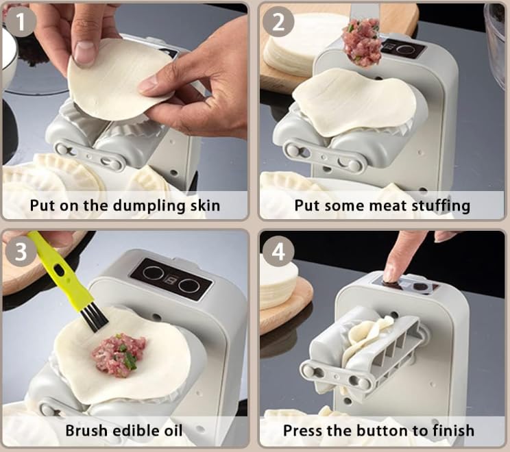 Amazon.com: 新型電動餃子(餃子) 製造機,自動餃子(餃子) 製造機模具,附