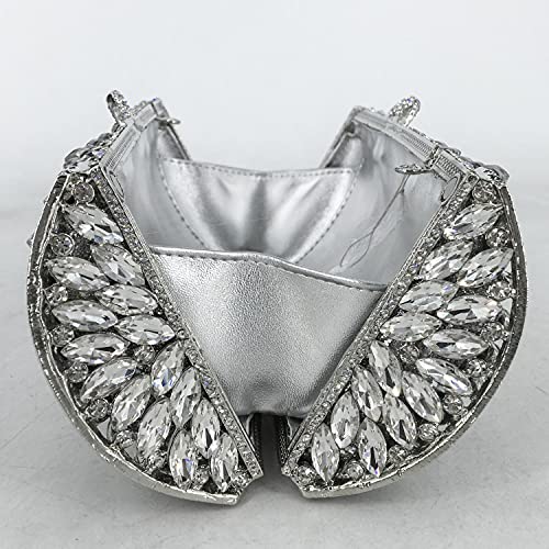 Image of Boutique De FGG Mini Sparkly Crystal Clutch Purse for Women,Evening Bags with Spikes,Wedding Party Rhinestone Clutch Handbag