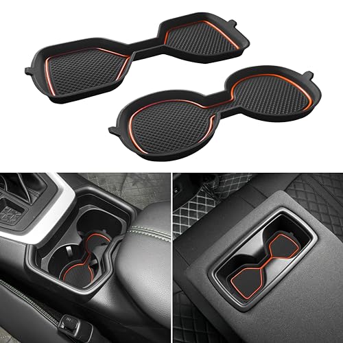 Insertos 3D para portavasos Toyota Rav4 2Pcs naranja miniatura 1