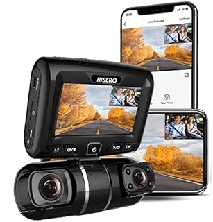 Dual Dash Cam Front and Rear 1080P+1080p Car Dash Camera Car Dashboard Camera Recorder Infrared Night Vision 24H Parking Monitor APP WiFi 170°Angle Lens WDR Loop Recording G-Sensor Support 128GB
