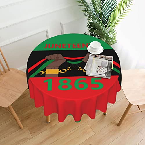 Juneteenth Tablecloth Round 60 Inch for Juneteenth Decorations Washable Polyester Table Cover for Kitchen Party Picnic Dining Decor