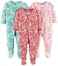 Simple Joys by Carter's Pyjama simple Joys by Carter's Baby and Toddler Fille en polyester à pied ,Giraffe/Rainbow/Floral,24 Months