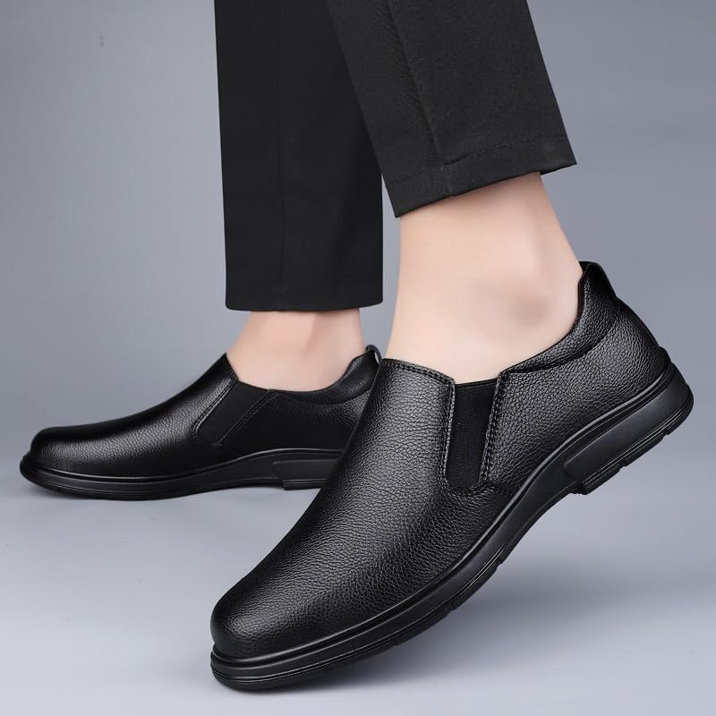 Men's Round-toed Rubber Shoes Thick-soled flat-heeled Slip-on Shoes Soft-soled Comfortable Breathable Versatile Shoes for Men