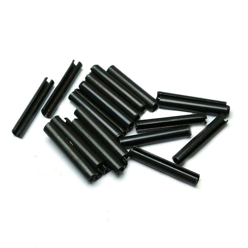 Pro Bamboo Kitchen 24pcs Tension Pins Cylindrical Black Roll Pin Fastener M3x20