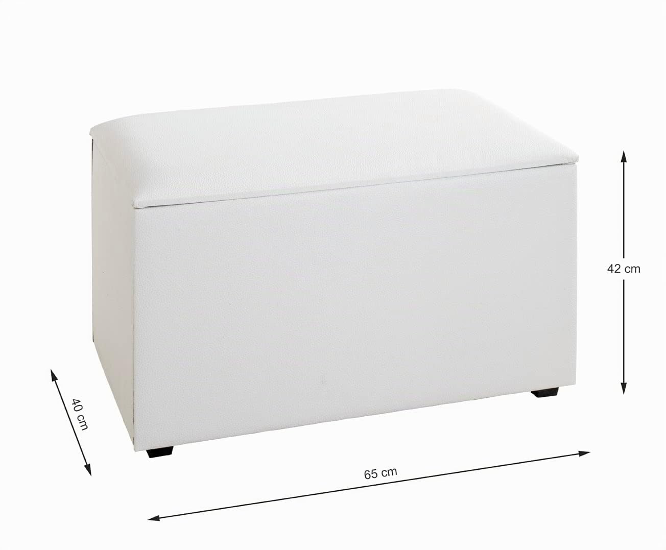 HAKU Sitztruhe weiß, Kunstleder, MDF - Maße: B 65 cm x H 42 cm x T 40 cm, Style: Modern