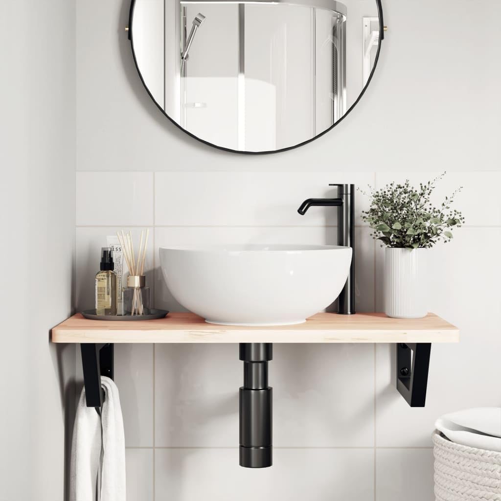Soportes de Estante para Lavabo 2 Unidades Trapecio Acero Negro, Soportes de Pared para Baño y Cocina, Estantes Flotantes de Almacenamiento y Exhibición, Diseño Práctico