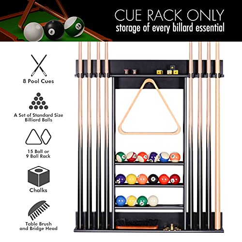 Xcsource Pool Stick Holder, Pool Cue Rack Wall Mount, 8 Pool Cue Holder Wall Billiard Cue Rack, Made Of 100% Solid Pine Wood, Pool Table Accessories For Billiard Room Or Club (Cue Rack Only) #TOP2