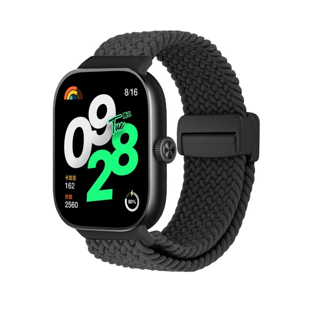 Pleciony pasek do Xiaomi Mi Smart Band 8 Pro / 9 Pro / Redmi Watch 4 / Watch 5 dla kobiet i mężczyzn, sportowy pasek zastępczy, elastyczny nylonowy pasek do zegarka z zapięciem magnetycznym