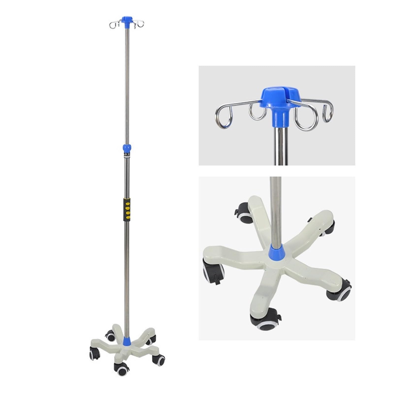 Soporte rodante for portasueros con ruedas, médico portátil Soporte para suero