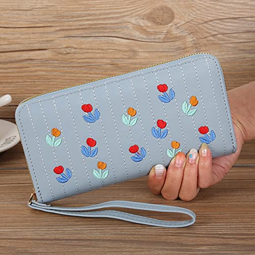 PU Leather Long Wallet Card Holder Phone Bag Change Pocket for Women Girls Coin Purse Money Bag Handbags Women Long Wallet (White)4