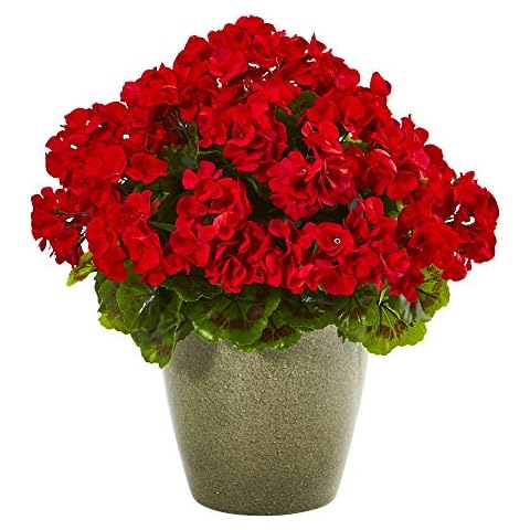 Nearly Natural 17in. UV Resistant Geranium Plant Cover
