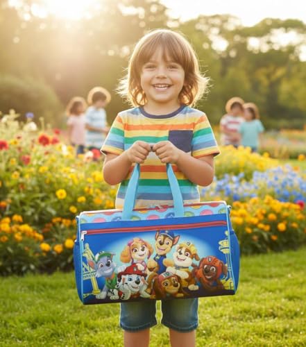 Image of PAW Patrol Kids Duffle Bag 16.5 inch - Travel & Sports Bag with Zipper Pocket, Mesh Side Pockets & Shoulder Strap