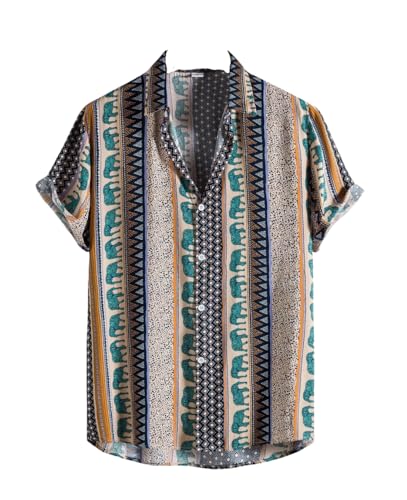 DHRUVI TRENDZ Men's Rayon Regular Fit Casual Shirt|Stylish Printed Formal|Half Sleeve Shirt