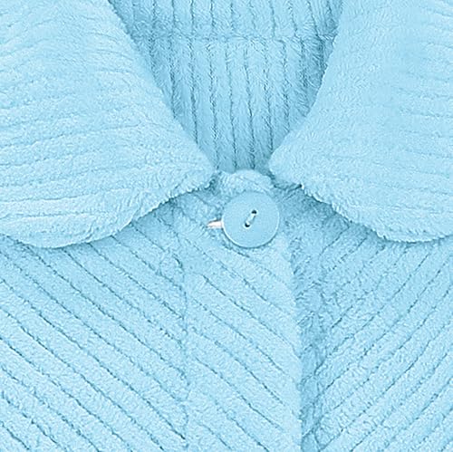 Collections Etc Soft Fleece Button Down Bed Jacket with Pockets - Comfy Flattering Fit Over Pajamas or Nightgown3