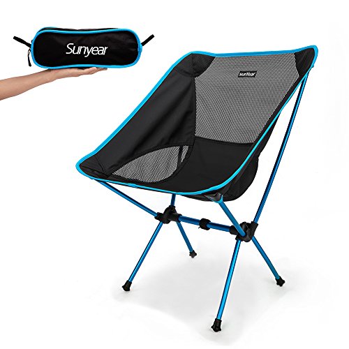 Sunyear Lightweight and Foldable Camp Chair, Portable, Breathable and Comfortable, Perfect for Hiking/Fishing/The