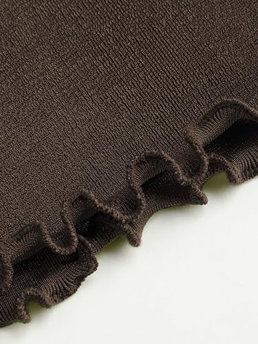 CIDER High Waist Skirts for Women Mermaid Skirt Fishtail Ruched Bodycon Long Maxi Skirt Lettuce Trim Stretchy4