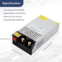 BOSYTRO Schaltnetzteil 12V 83A 1000W Netzteil Transformator Power Supply Trafo 230v auf 12v Netzteil SMPS für LED Streifen, CCTV, Radio, Elektronische Instrumente, Labornetzteil – Ansicht 3