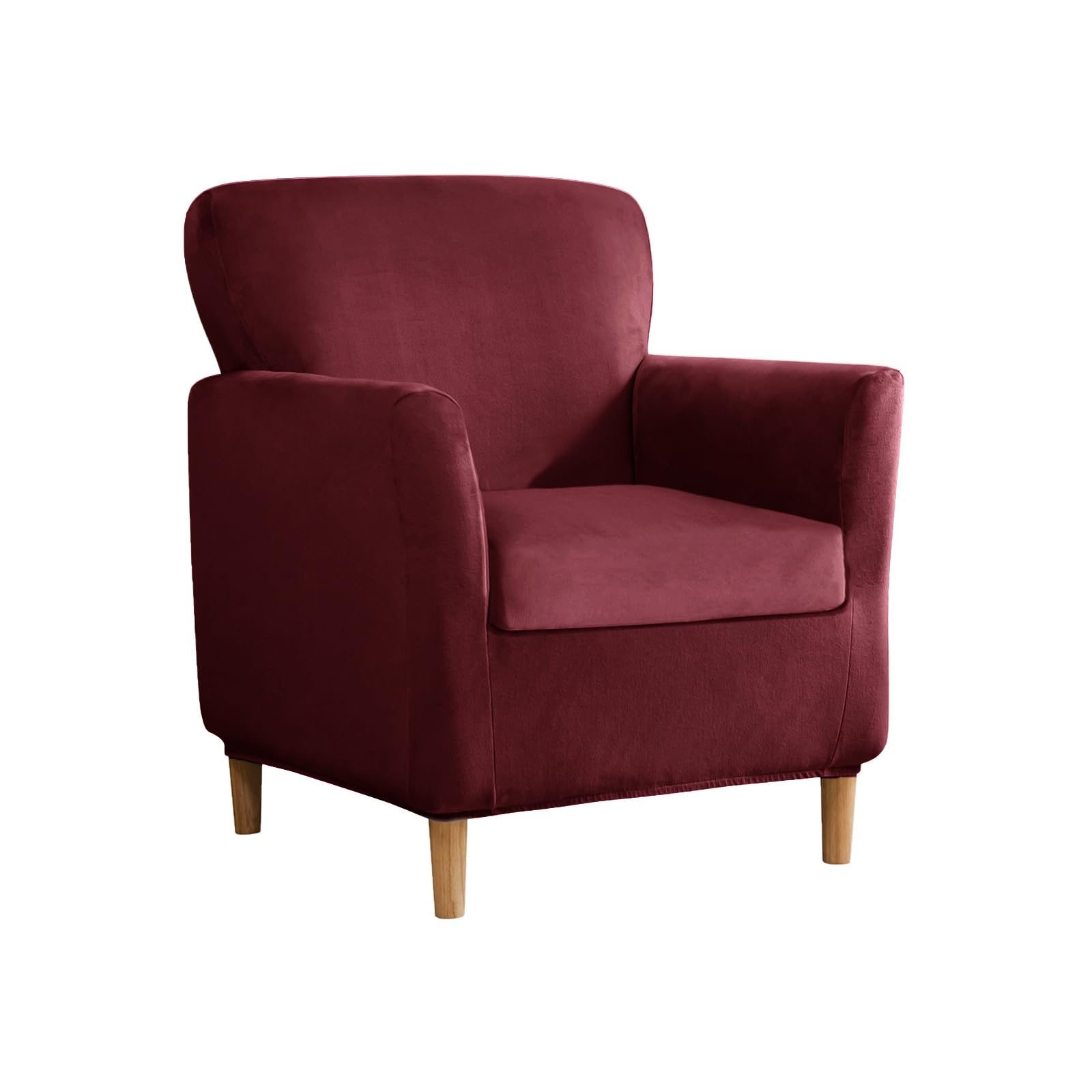Housse de canapé élastique en velours lavable pour fauteuil et pouf