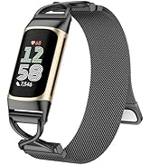 JKD Metall-Armband Für Fitbit Charge 6/5 - Elegantes Magnetarmband Mit Edelstahl-Mesh Für Damen & Herren