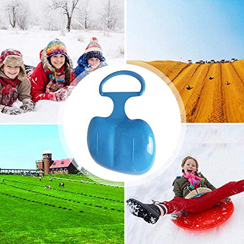 Snow Sled Board, Heavy Duty Plastic Skiing Boards Downhill Sled Snow Grass Sand Board Ski Pad Snowboard Luge for Kids Adults, Freeze-Proof & Wear-Resistant for Winter Outdoor Sports (Blue)