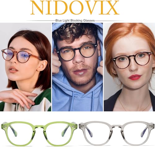 Image of Retro Round Blue Light Blocking Glasses for Men Women, Vintage Frame Non-prescription Computer Reading Eyeglasses
