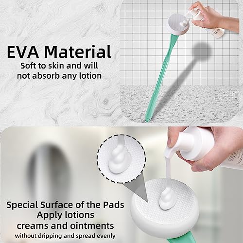 Image of Lotion Applicator for Back, 20.5 inch Back Lotion Applicator, Back Lotion Applicators for Your Back, Easy Reach and Washable, Back Self Tanner Applicator（Cyan）