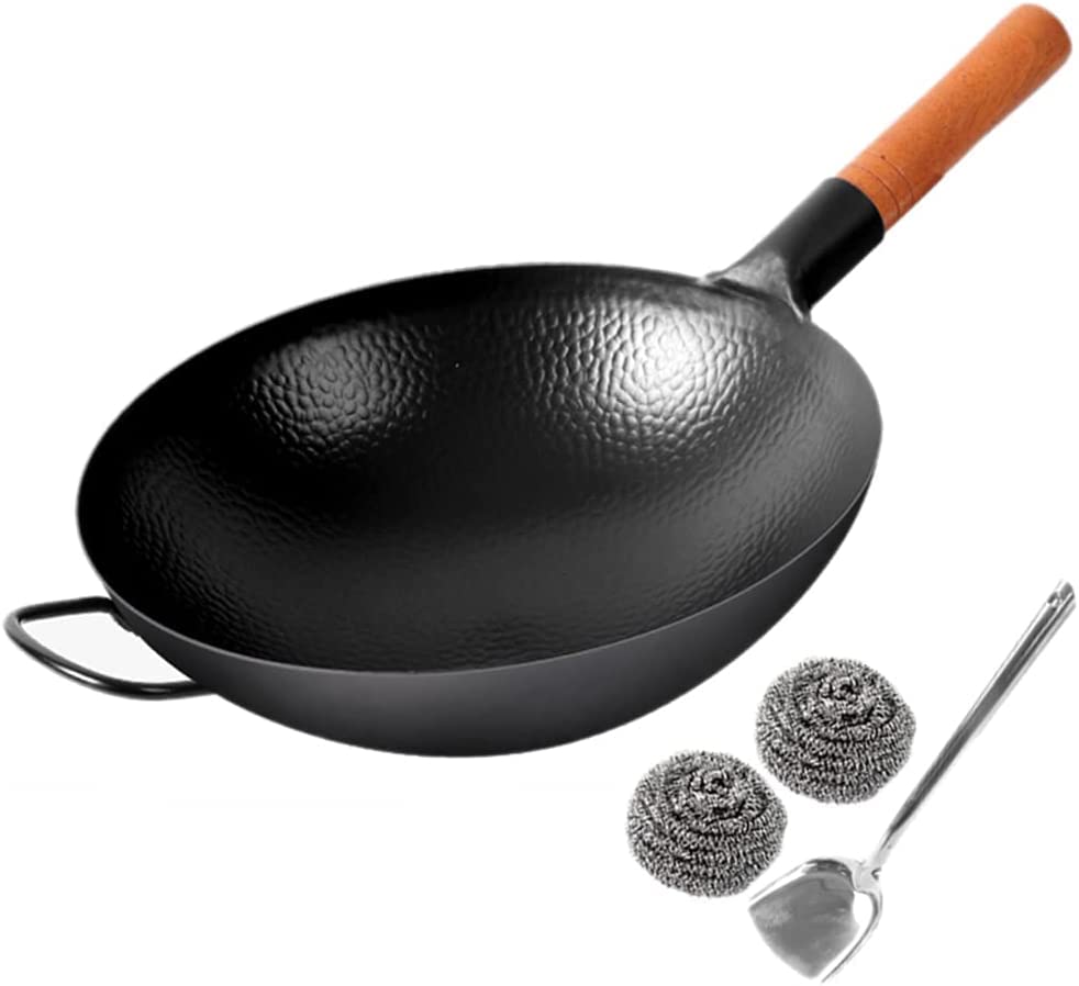 Amazon.co.jp: 炒め鍋 中華鍋 手作り鉄鍋 フライパン 鉄 打出