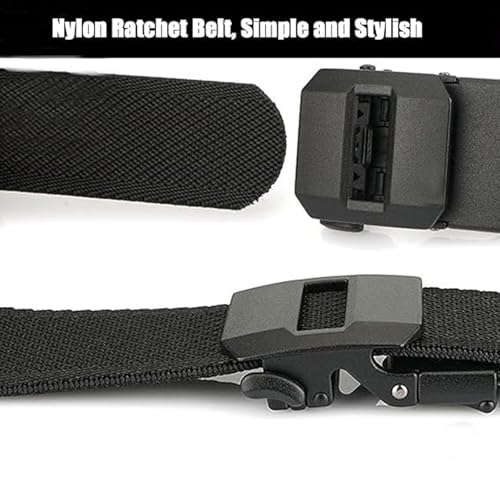 Exteriorm-U Belt, Nylon Ratchet Belt, Men's Woven Waist Tactical Belts, with Adjustable Release Buckle for Outdoor, Hiking4