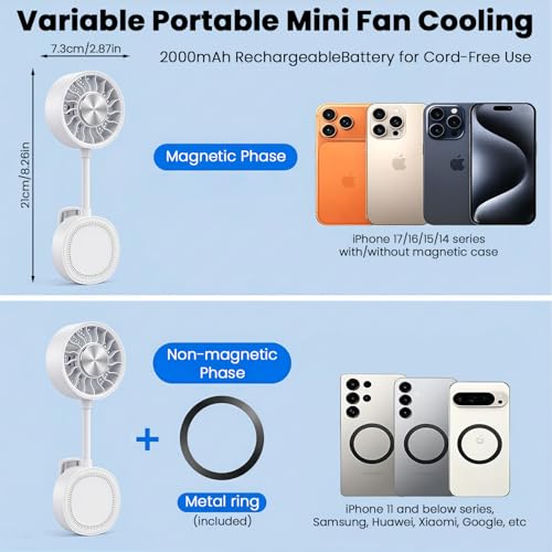 Image of ZORBES Mini Clip Fan, Ice Cooling, 3 Speeds, Rechargeable Phone Stand