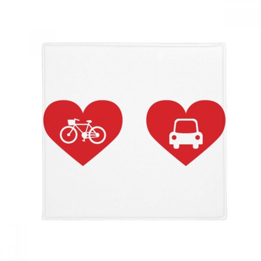 Tapis de sol vélos coeur rouge 50x50cm antidérapant multicolore