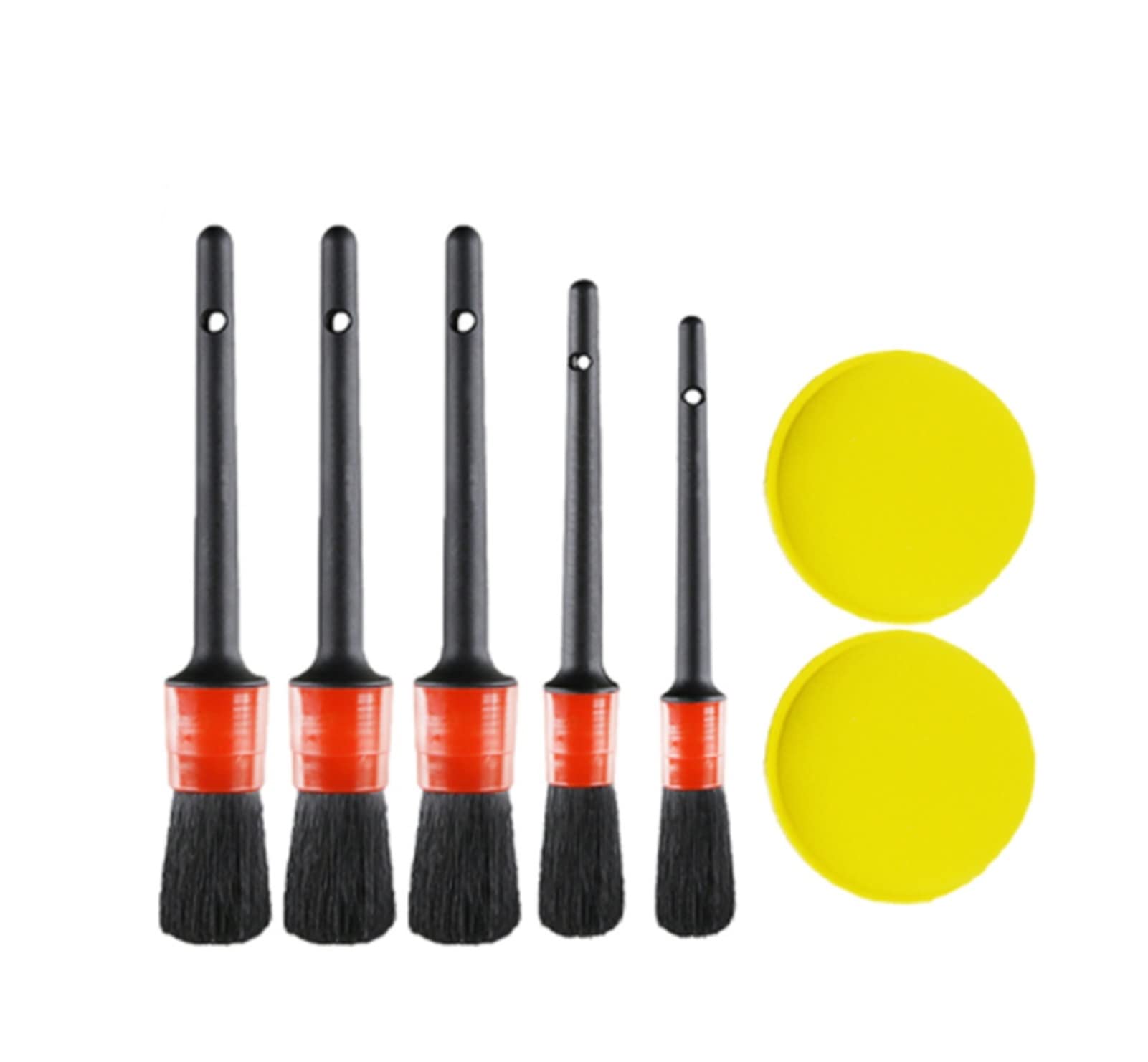 30-teiliges Auto-Detailing-Pinsel-Set, kompatibel mit Auto-Lüftungsschlitzen, Schaumstoff-Polierpad, Auto-Reinigungsbürste (Rosso)