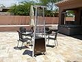 Hiland HLDS01-MGTHG Quartz Glass Tube Patio Heater w/Wheels, 40,000 BTU, Pyramid, Hammered Bronze