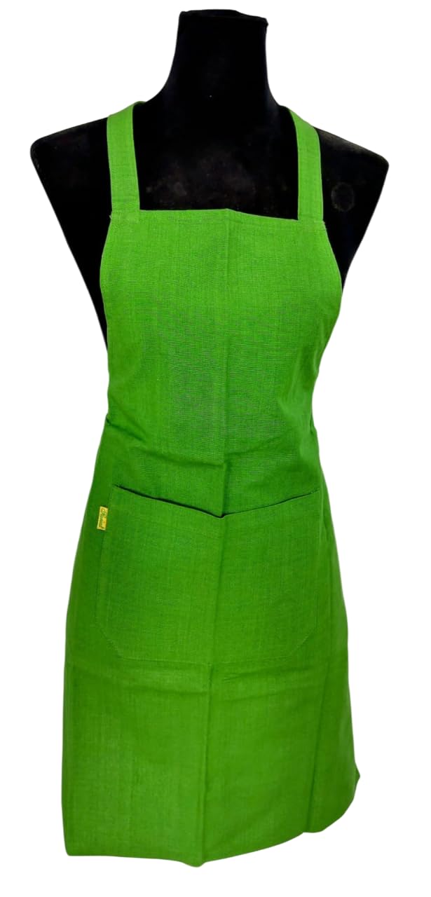 FLORINA Kitchen Chef Apron With Solid Design Apron for Kitchen Cooking Waterproof Apron For Women Men with Front Centre Pocket Grill, DIshwash (Cotton Blend Material)-image-37
