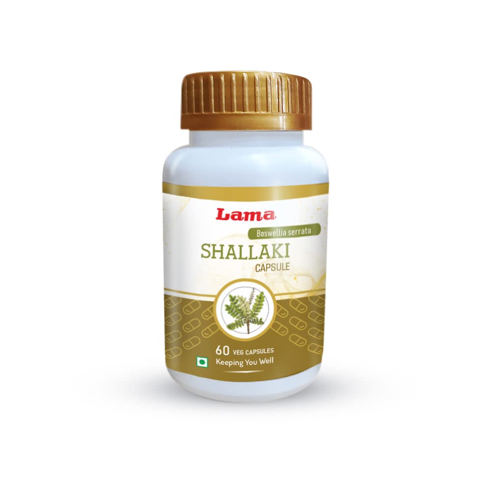 Lama Shallaki Capsule (Boswellia serrata) With Pure Natural Extracts of Shallaki (Each capsule 500 mg) - 60 Vegetarian Capsules